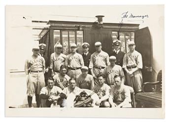 (SPORTS--BASEBALL.) Photographs, ephemera, and equipment from the Anglo-American Baseball Association.